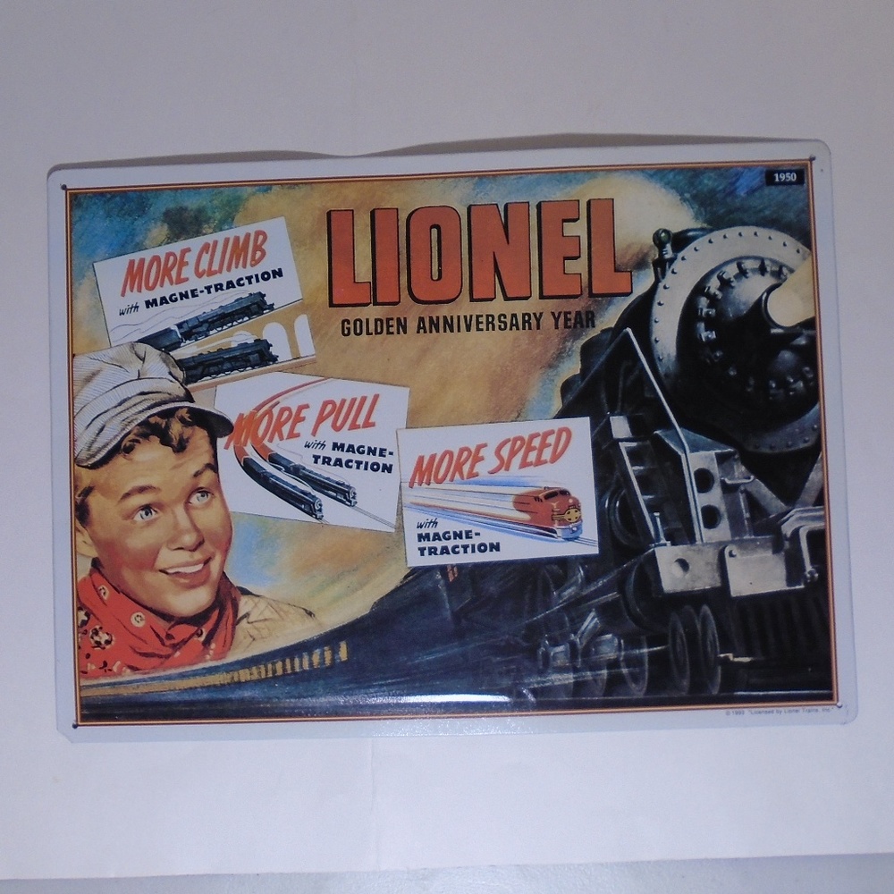 Lionel Model Trains Metal Sign Railroad Vintage 1993 Mancave Decor Hobbyist